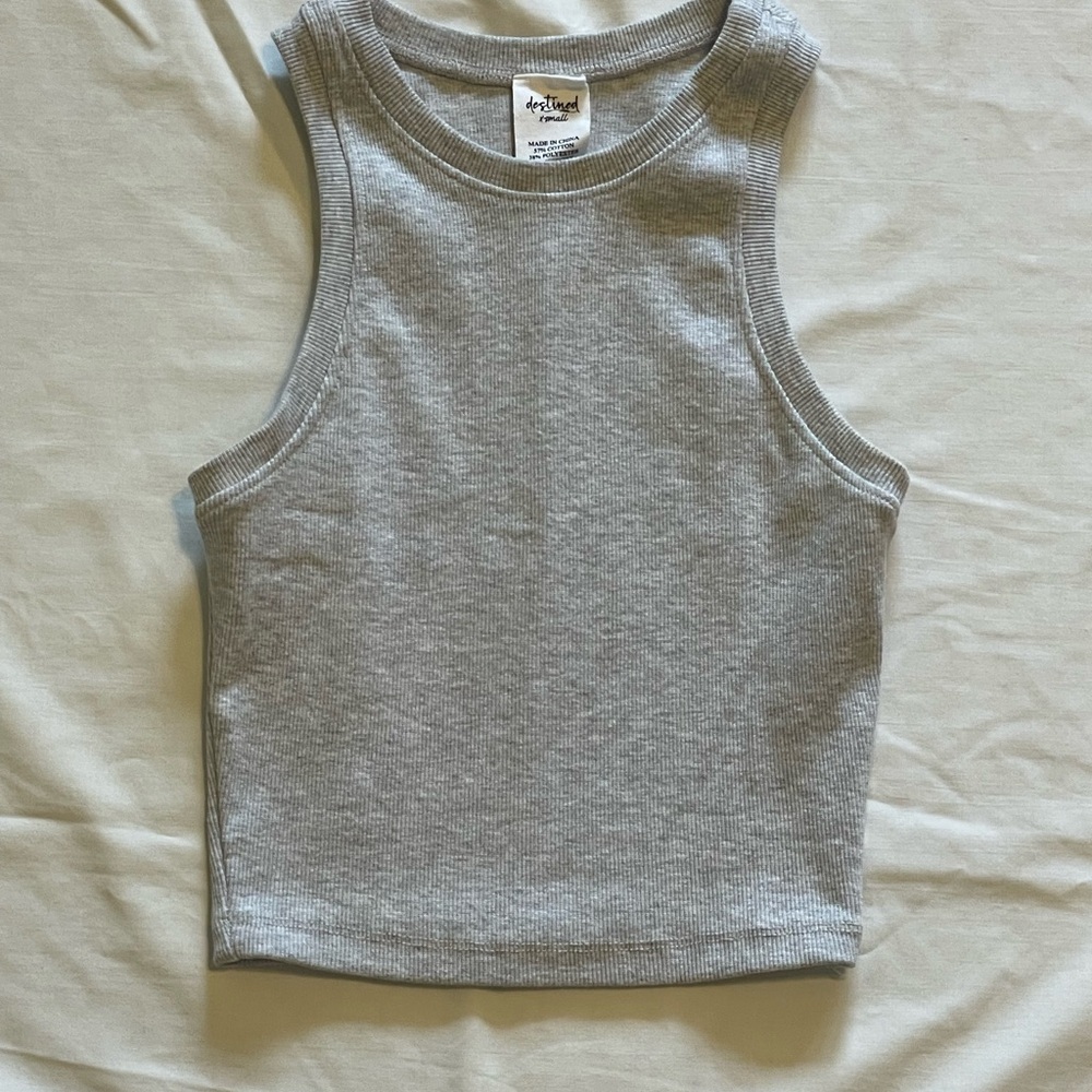 Tilly's Gray Ribbed Crop Top